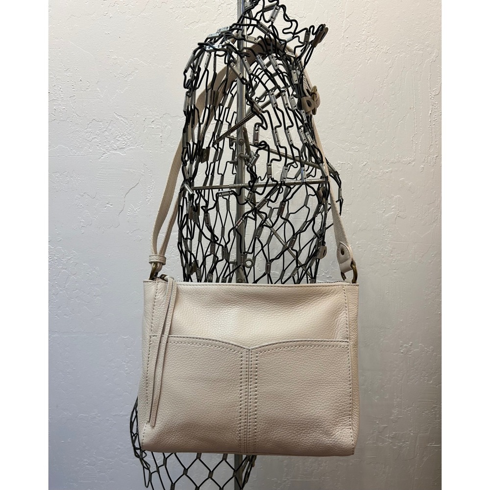 The Sak Womens Cream Pebbled Leather Crossbody Bag Off White Purse